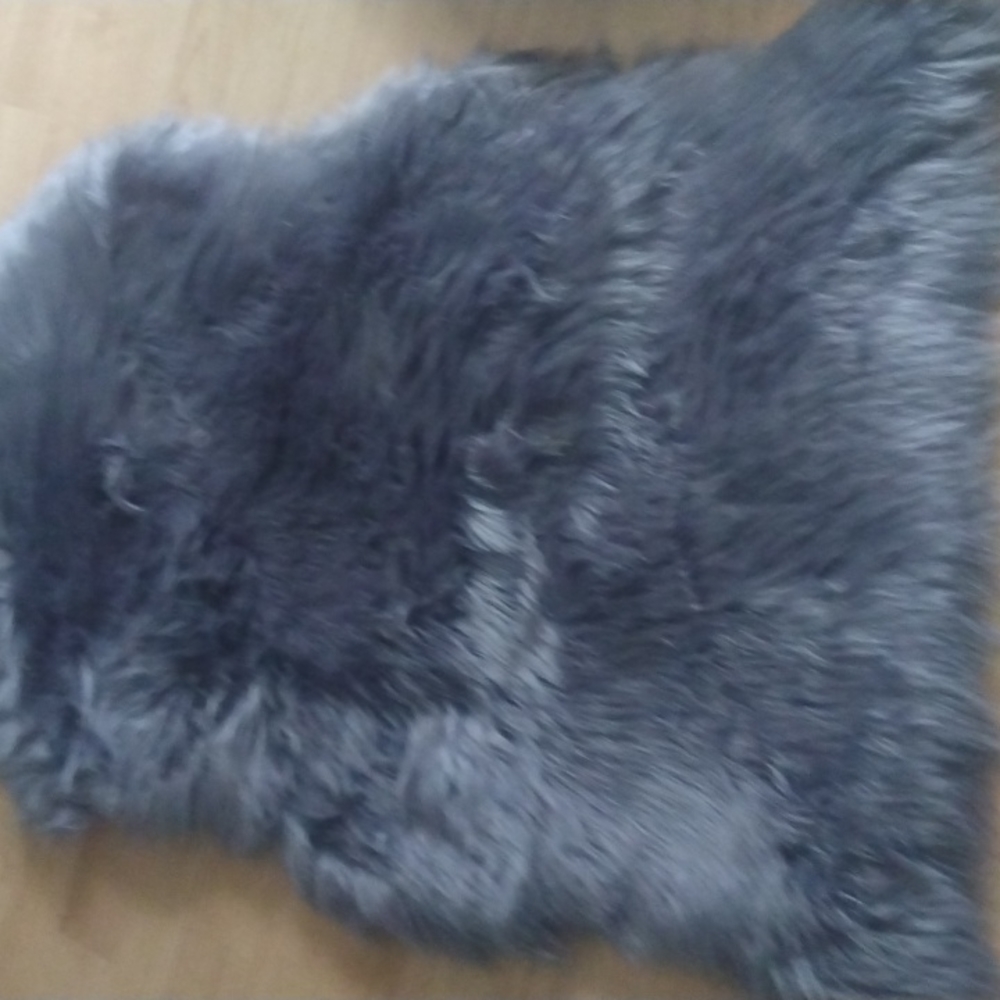 Gray Faux Fur Carpet